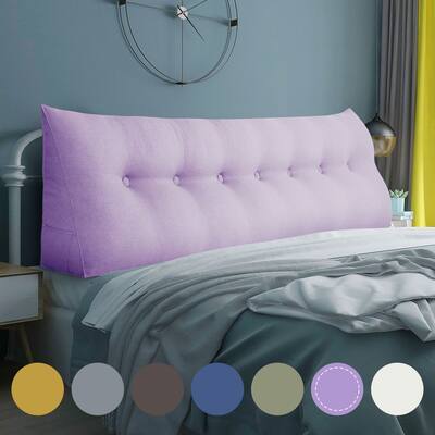 WOWMAX Bed Rest Wedge Bolster Pillow Purple Linen Blend Daybed Back