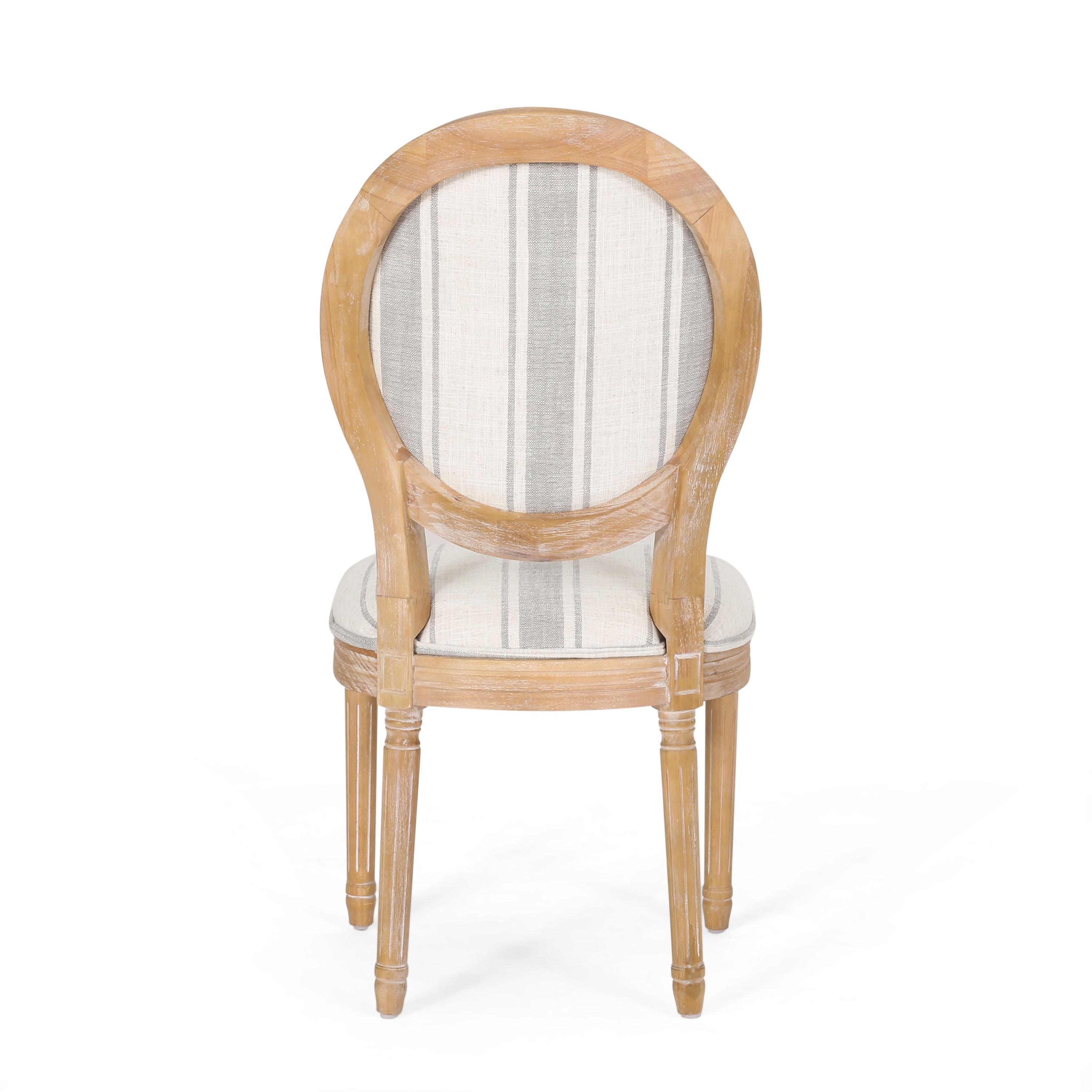 Noble House Huller French Wood Fabric Dining Chair, Set of 6, Beige,  Natural 