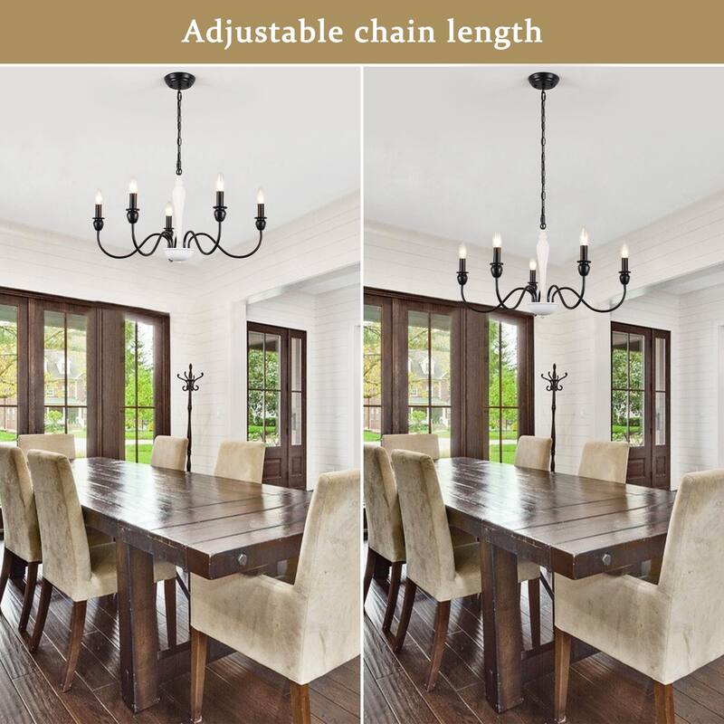 5-Light 28.14-inch Classic Chandelier Light for Kitchen Island Bedroom