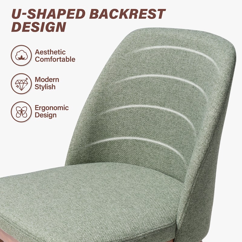 Crestlive Products Upholstered Wood Dining Chairs with Wood Legs