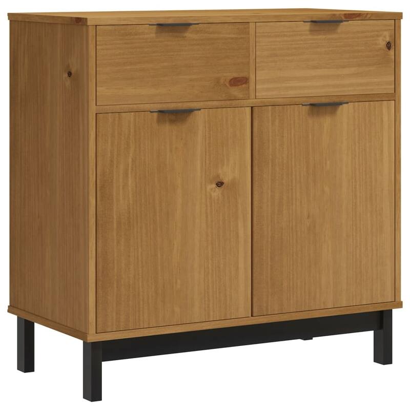 vidaXL Sideboard FLAM 31.5"x15.7"x31.5" Solid Wood Pine - 31.5" x 15.7" x 31.5"