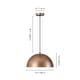 preview thumbnail 8 of 19, 1-Light Modern Industrial Distressed Gold Leaf Bowl Dome Oversized Pendant Light for Kitchen Island