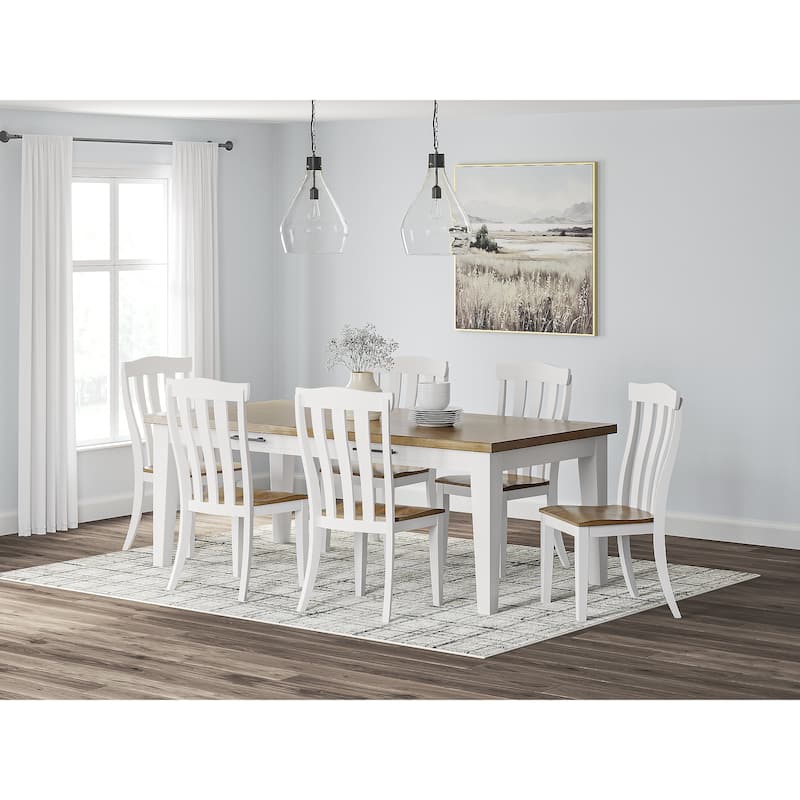 Signature Design by Ashley Ashbryn White/Brown Dining Table and 6 Chairs