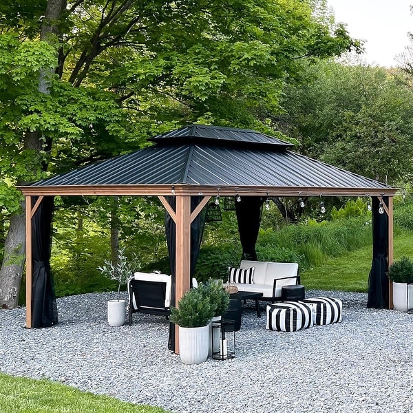 高評価！ Galvanized Gazebo Hardtop LEAF PURPLE Steel Gazebo Roof テント・タープ
