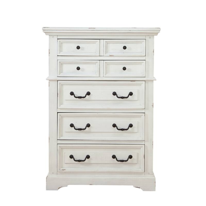 Lakewood 5-drawer Chest - Distressed Antique White