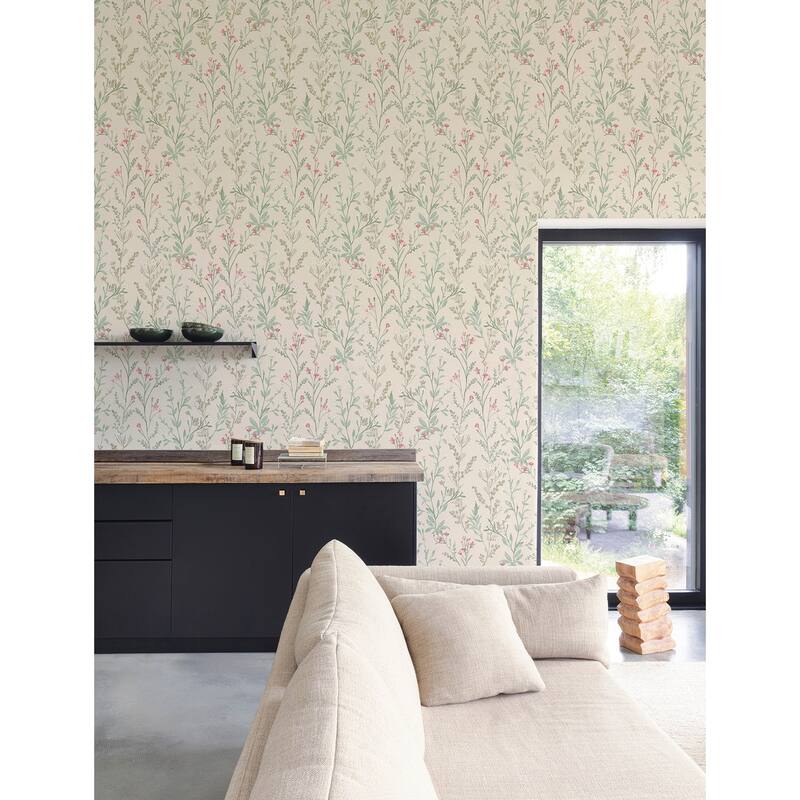 Chesapeake Laverne Blush Wildflowers Wallpaper