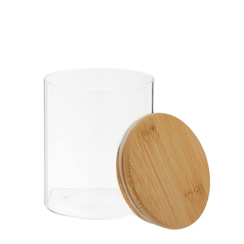 Glass Storage Containers with Bamboo Lids, 2 Sizes for Pantry Storage