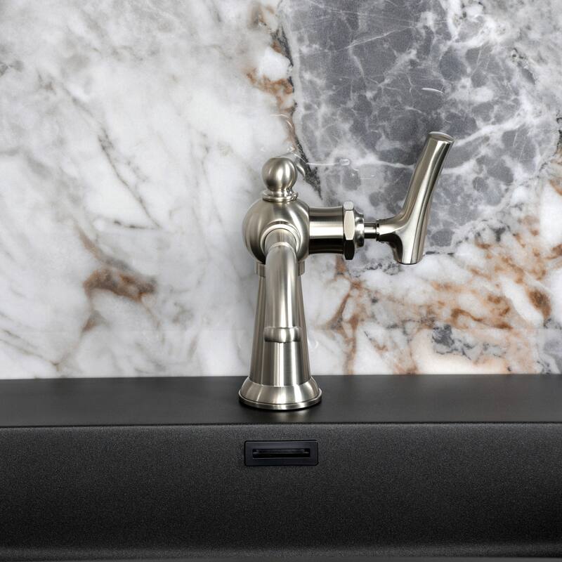 Kingston Brass Hallerbos Single-Handle 1-Hole Deck Mount Bathroom Faucet with Drain