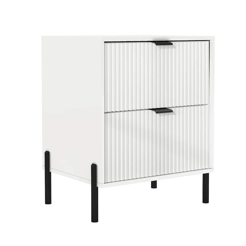 Modern 2-Drawer Nightstand Bedside Table End Table Furniture