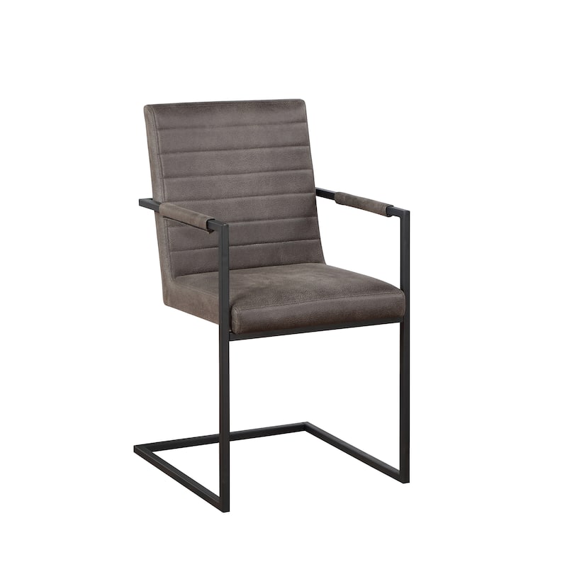 Vendrie Modern Metal Upholstered Dining Chairs by Furniture of America (Set of 2) - Dark Brown