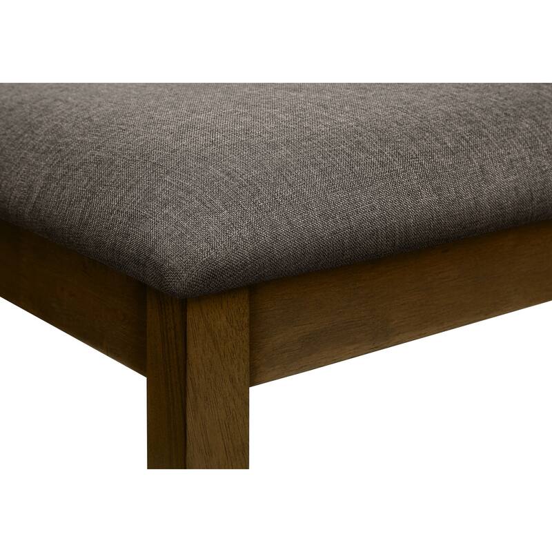 Bench, 42" Rectangular, Wood, Upholstered, Dining Room, Kitchen, Entryway, Brown And Beige, Transitional