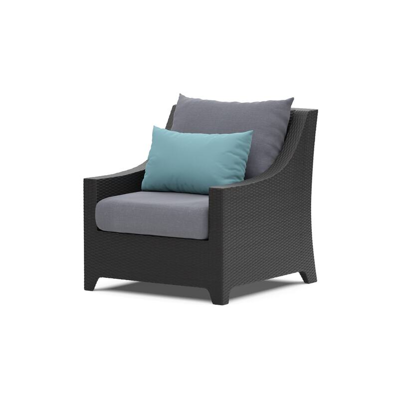 Deco 5 Piece Sunbrella Outdoor Patio Club Chair & Ottoman Set