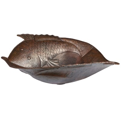 Two Fish Vessel Hammered Copper Sink (PV2FHDB)