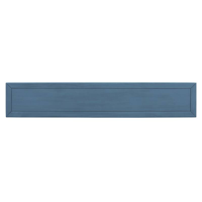 Console Table with Open Shelf and 4 Drawers - Navy Blue