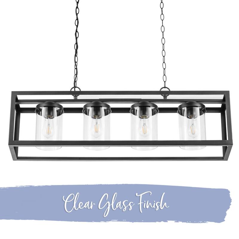 Prominence Home Sitka, Linear Chandelier, Four Light, Matte Black - Matte Black