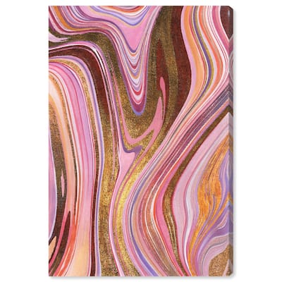 Art Remedy Doll Memories - Pink Geode Gallery Wrapped Mineral, Agate & Geode 1 Piece Canvas Wall Art