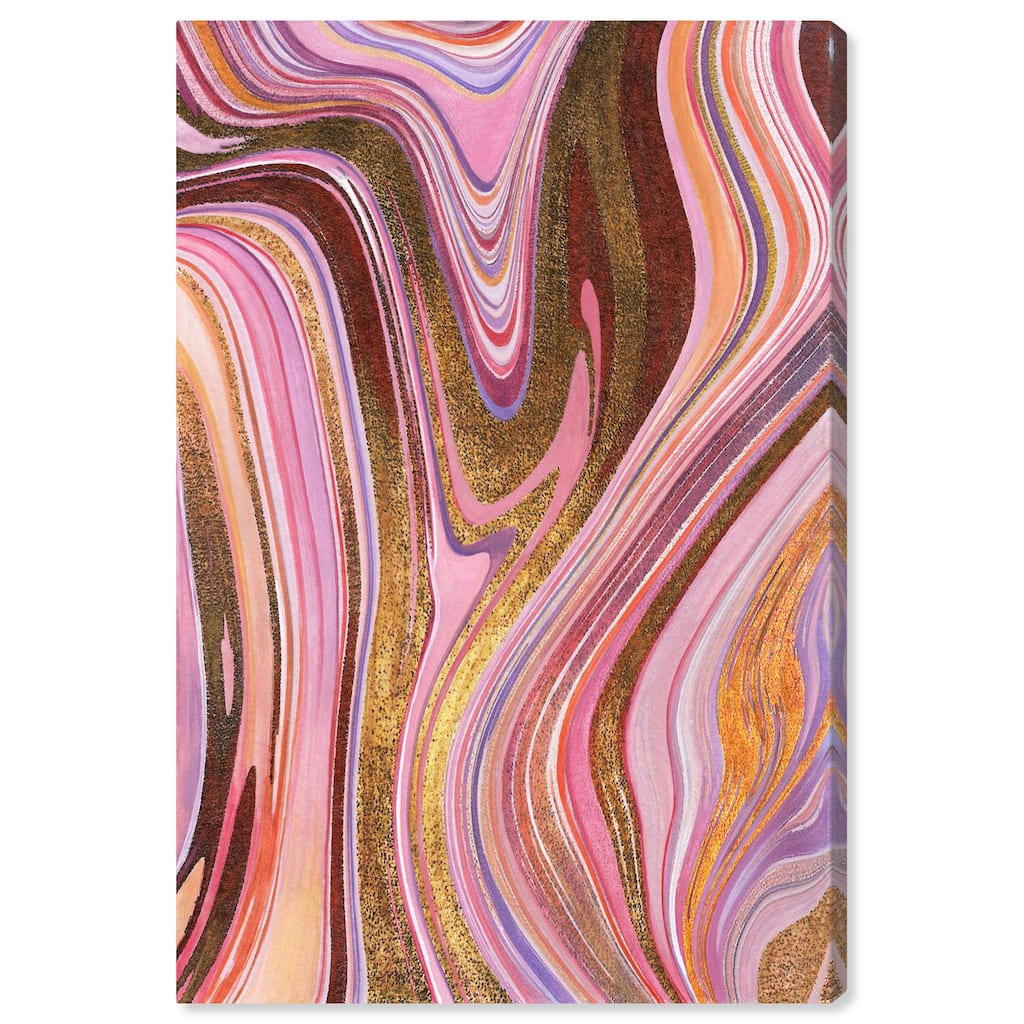 Art Remedy Doll Memories - Pink Geode Gallery Wrapped Mineral, Agate & Geode 1 Piece Canvas Wall Art