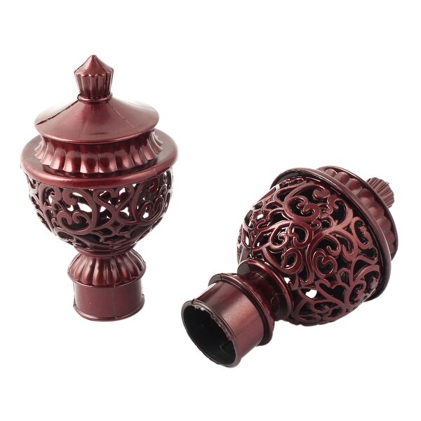 Shop Home Plastic Hollow Design Curtain Drapery Rod Ends