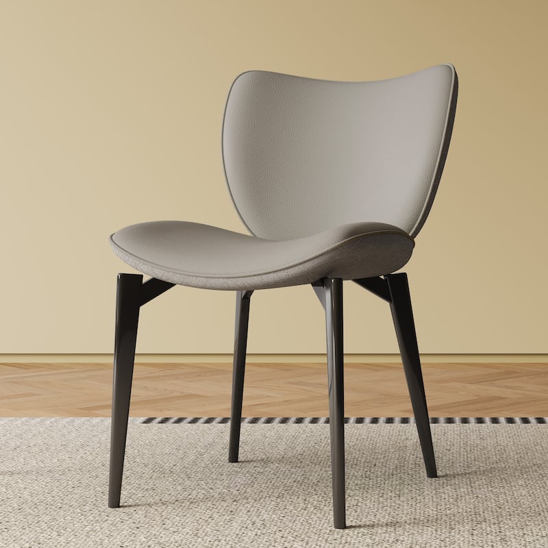 Gray Side Chair Kitchen Chair Vanity Chair Set of 2 Reception Chair Meeting Room Chair with Metal Legs