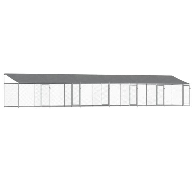 vidaXL Dog Cage Grey Galvanized Steel. Water-resistant Fabric Extra Large
