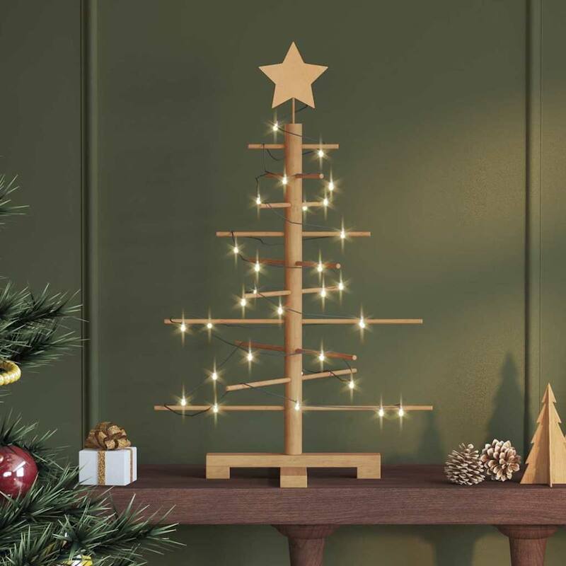 vidaXL Wooden Christmas Tree with Stand Brown bamboo - Brown 29.5 - 2.5 Foot