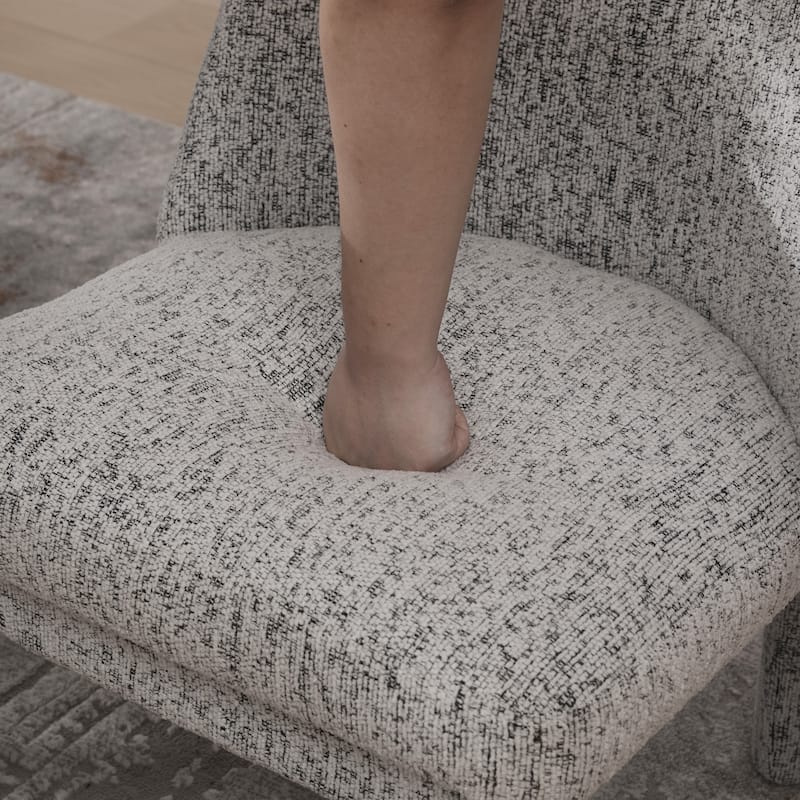 Upholstered Chenille Dining Chairs With Rubberwood Legs,Set of 2