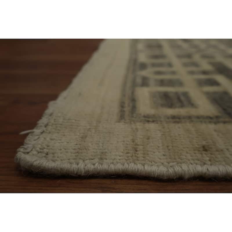 Hand Knotted Oriental 100% Wool Carpet Traditional Geometric Beige & Ivories Peshawar Area Rug - 10' 0'' X 8' 1''