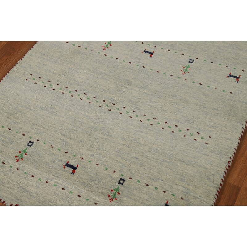 Tribal Gabbeh Oriental Accent Rug Hand-Knotted Wool Carpet - 3'0" x 5'0"