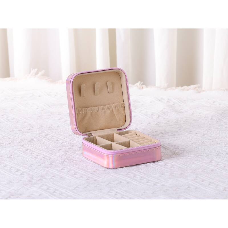 Travel Jewelry Box for Women Girl's Birthday Gifts, Small Portable PU Leather Jewelry Organizer Case Storage Display Holder