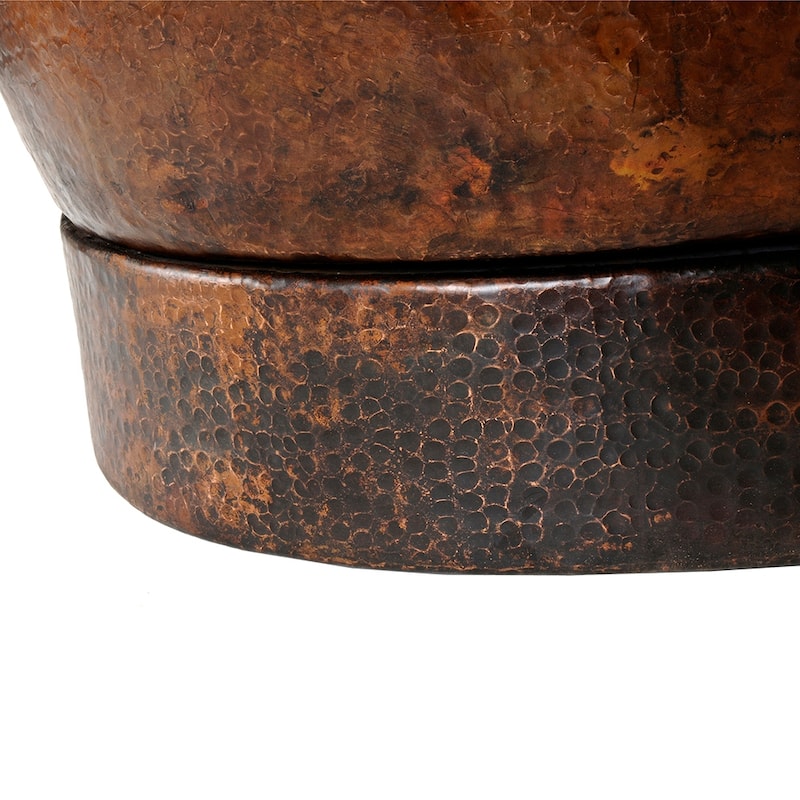 72" Hammered Copper Modern Style Bathtub and Drain Package