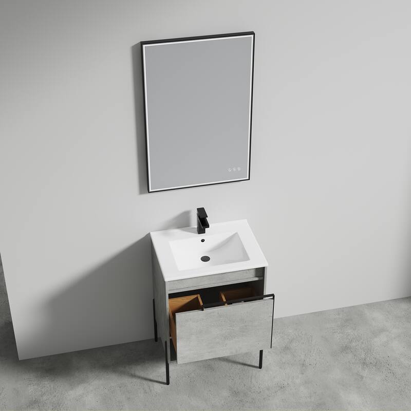 Blossom Turin 24 Inch Freestanding Bathroom Vanity with Ceramic Sink