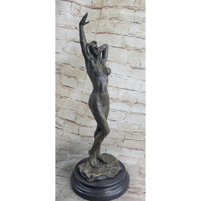 Handmade Signed Real Vitaleh Female Abstract Century Bronze Sculpture Statue