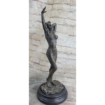 Handmade Signed Real Vitaleh Female Abstract Century Bronze Sculpture Statue