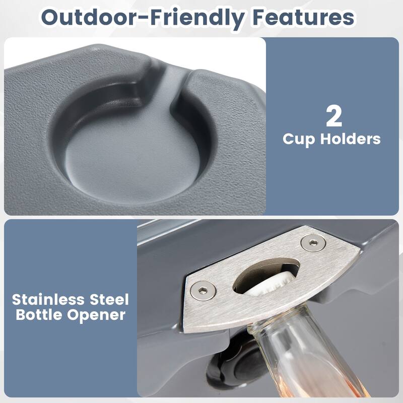 Gymax 52 Quart Portable Hard Cooler w/6-Day Ice Retention Pull Handle