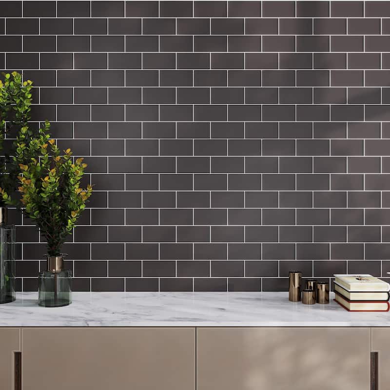 Apollo tile 3" x 6" Colorway Matte Ash Gray Glass Tile (5 sq ft/case) - 40 Pack