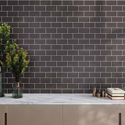 Apollo tile 3" x 6" Colorway Matte Ash Gray Glass Tile (5 sq ft/case) - 40 Pack