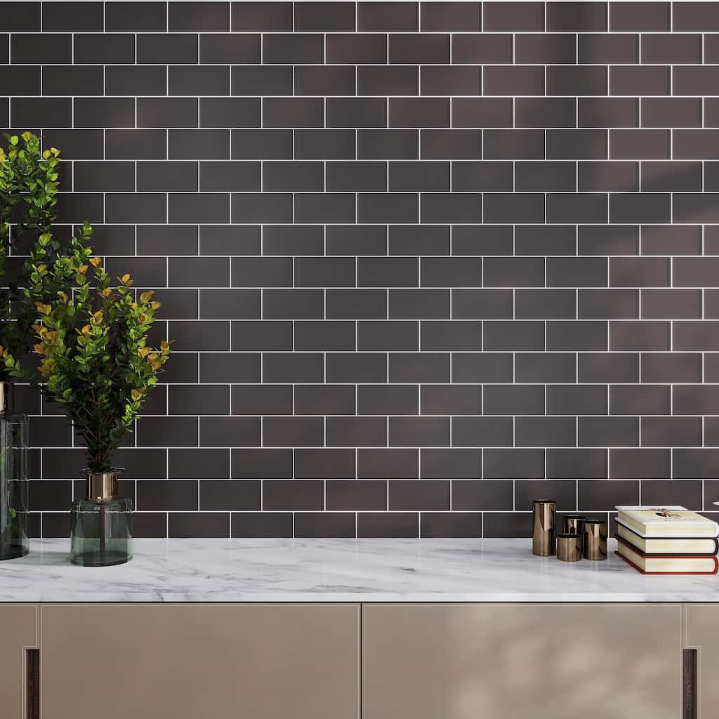 Apollo tile 3" x 6" Colorway Matte Ash Gray Glass Tile (5 sq ft/case) - 40 Pack