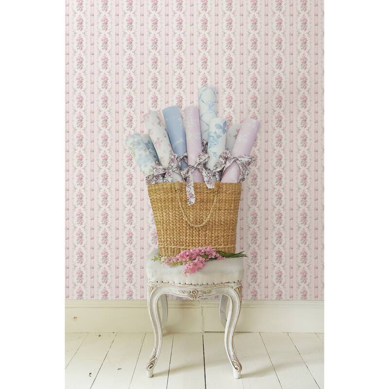 LoveShackFancy Dreamy Days Pink Parfait Peel and Stick Wallpaper