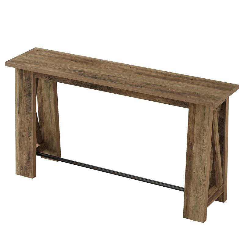 Bar Table, Counter Height Pub Table, 63" Rectangular High Top Kitchen Dining Tables for Dining Room, Living Room, Bistro