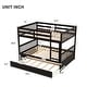 preview thumbnail 4 of 4, Convertible 2 Full Size Platform Bed Frame, Full-Full Bunk Bed Frame w/ Trundle & Ladder & Safety Rails for Kids, Teens, Brown