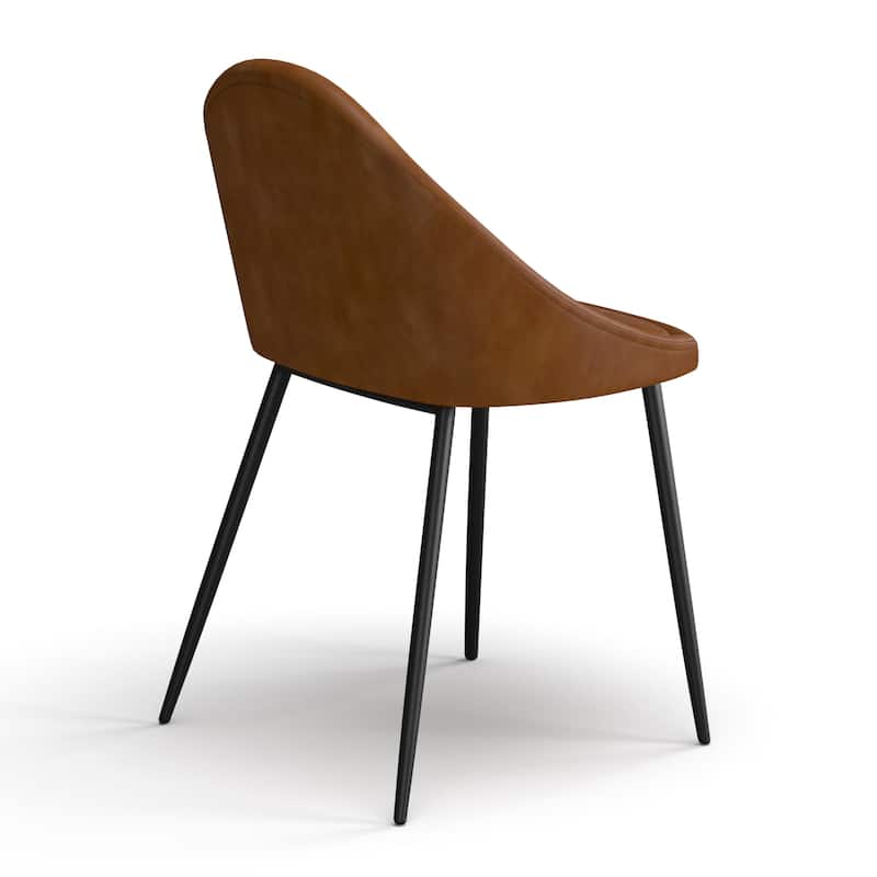Marco Vegan Leather Chairs Black Legs (Set of 2)