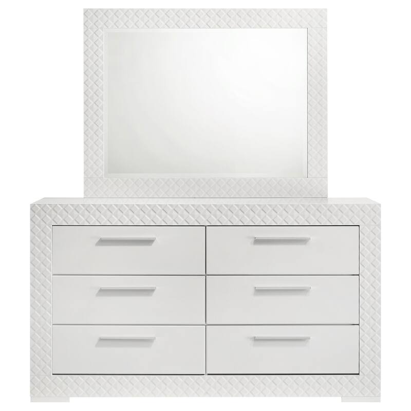Ives 6-drawer Dresser and Mirror High Gloss