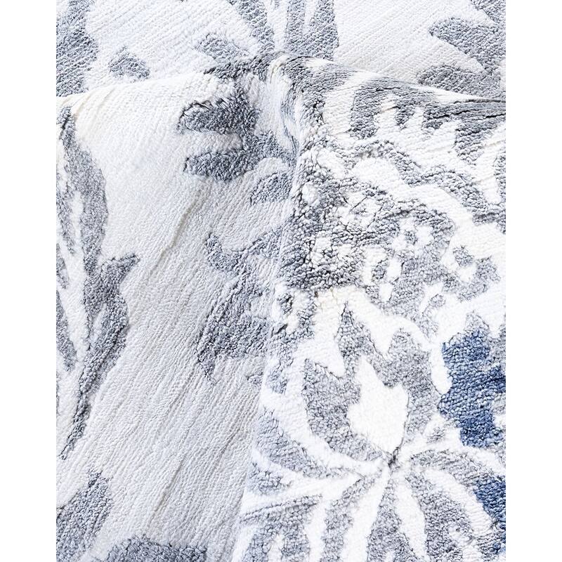 Modern One-of-a-Kind Hand-Knotted Area Rug, Blue - 9' 0" x 12' 0"