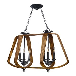Road House 6-Light Chandelier - barn wood / iron ore