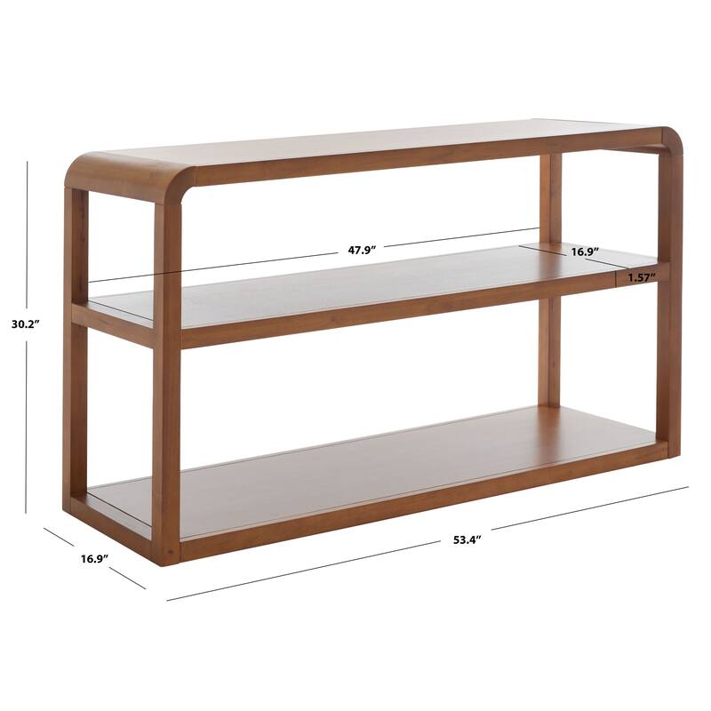 SAFAVIEH Odile 3-Tier Console Table - 53Wx17Dx30H - Walnut