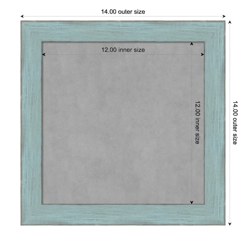 Framed Magnetic Board, Sky Blue Rustic