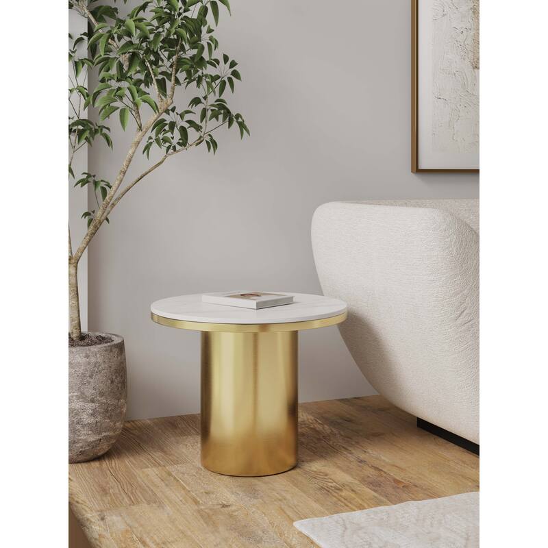 Manhattan Comfort Glenn Modern End Table - Gold