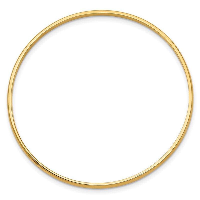 Curata 14k Yellow Gold Slip on Polished 2.5mm Slip-on 5.5 Inch Baby ID Bangle Bracelet