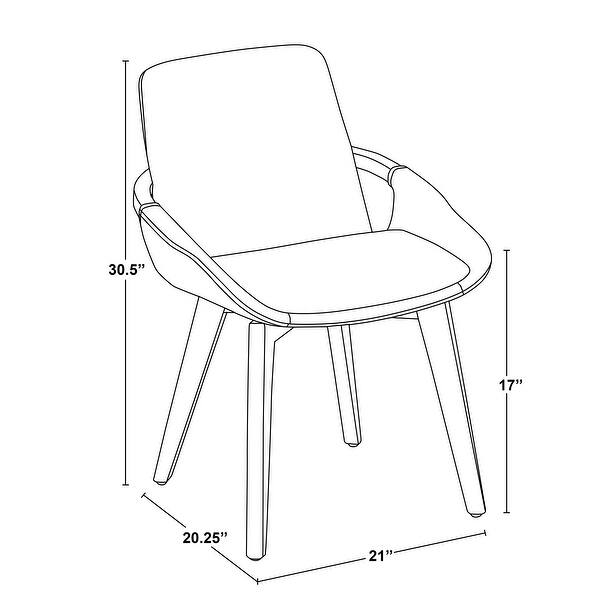 Carson Carrington Pugo Mid-Century Modern Chair Walnut Finish