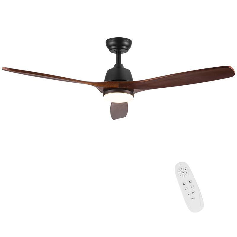 52" Farmhouse Rustic LED Ceiling Fan with Remote Control